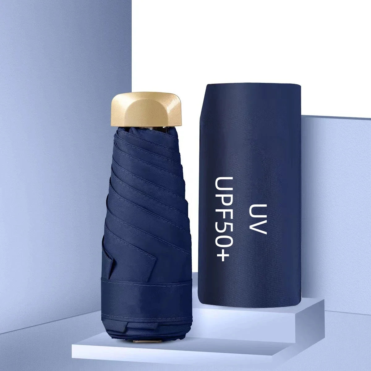 Mini Pocket Umbrella Portable Small Travel Rain Parasol Vinyl Folding Sun Shade Rainproof Umbrella UPF50+ Capsule Umbrellas