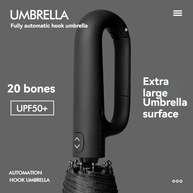 Automatic Umbrella for Men Women Fully Opened Ring Buckle Design 20 Ribs Extra Large Folding Strong Sunshade Double Umbrella