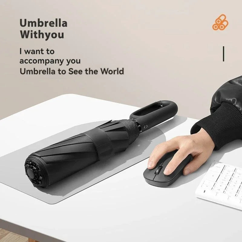 Automatic Umbrella for Men Women Fully Opened Ring Buckle Design 20 Ribs Extra Large Folding Strong Sunshade Double Umbrella