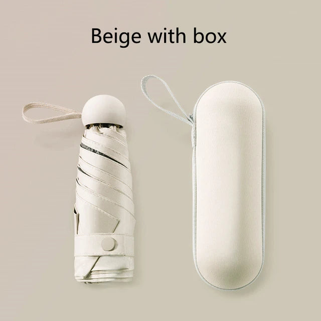 Mini Capsule Umbrella Sunny Rainy Umbrella Rainproof Anti-UV Sunshade Umbrella Pocket Sunscreen Light Umbrella Portable Paraguas