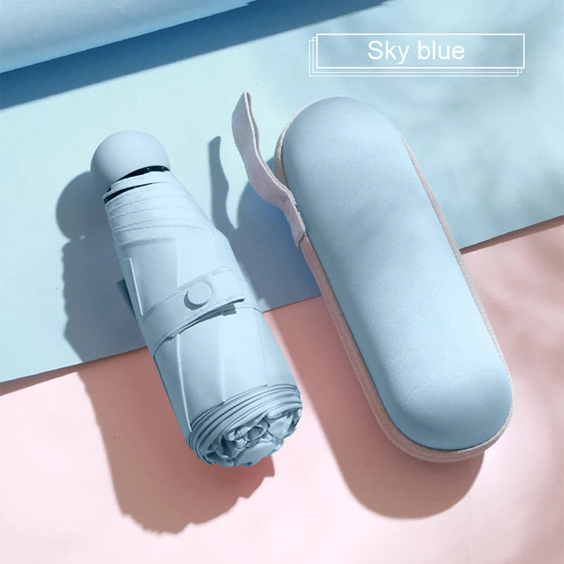 Mini Capsule Umbrella Sunny Rainy Umbrella Rainproof Anti-UV Sunshade Umbrella Pocket Sunscreen Light Umbrella Portable Paraguas