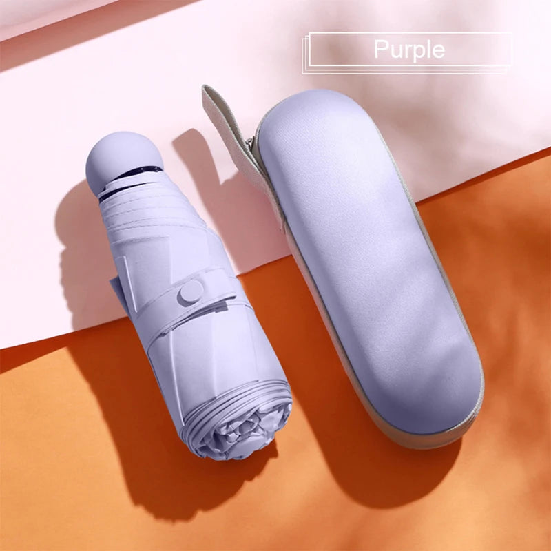 Mini Capsule Umbrella Sunny Rainy Umbrella Rainproof Anti-UV Sunshade Umbrella Pocket Sunscreen Light Umbrella Portable Paraguas