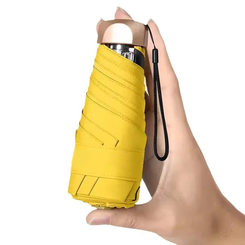 Mini Sunumbrella pocket Umbrella Vinyl folding UV protection sunshade pocket umbrella Capsule umbrella zwq