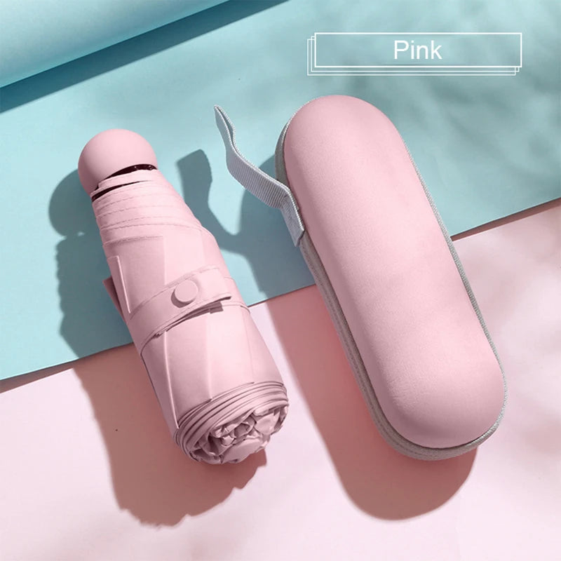 Mini Capsule Umbrella Sunny Rainy Umbrella Rainproof Anti-UV Sunshade Umbrella Pocket Sunscreen Light Umbrella Portable Paraguas