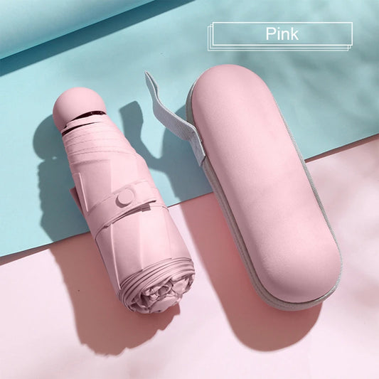 Mini Capsule Umbrella Sunny Rainy Umbrella Rainproof Anti-UV Sunshade Umbrella Pocket Sunscreen Light Umbrella Portable Paraguas