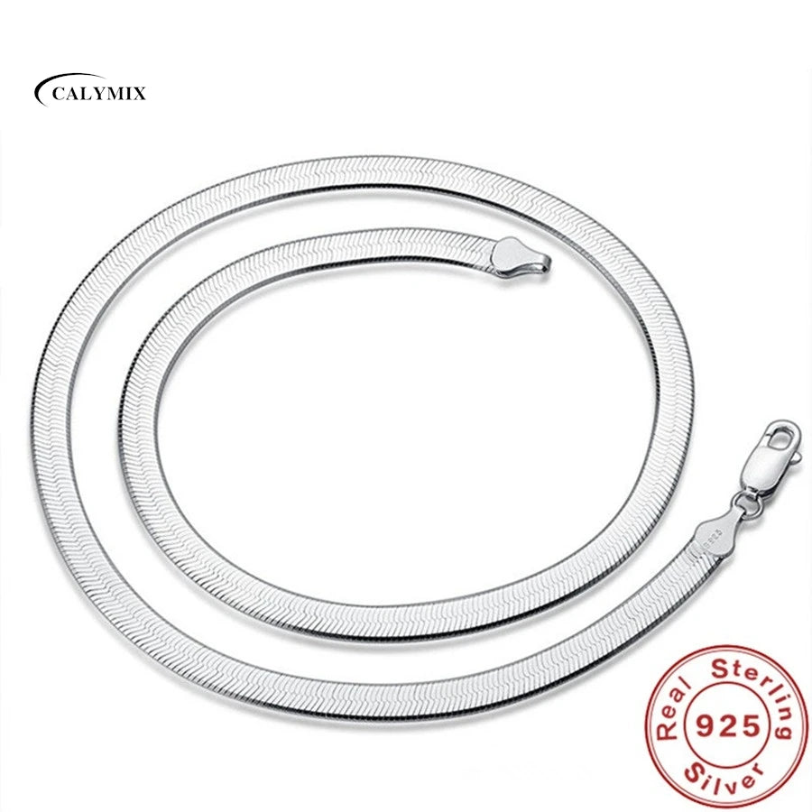 NEW 1MM 925 Sterling Silver Chain Fashion Sliver Necklace High Quality Snake Chain For Men And Women