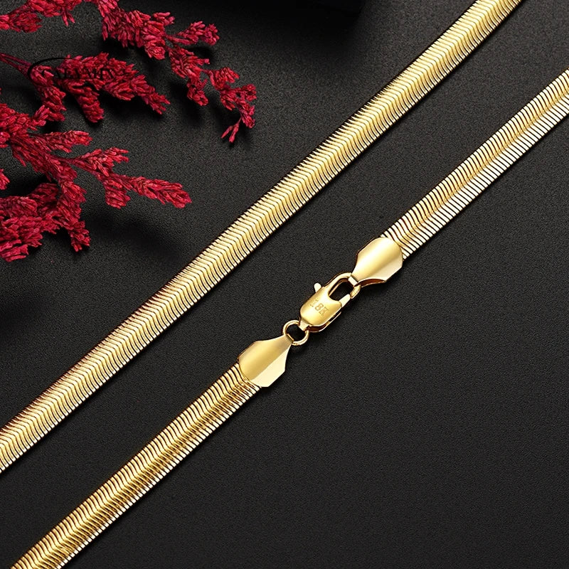 NEW 1MM 925 Sterling Silver Chain Fashion Sliver Necklace High Quality Snake Chain For Men And Women
