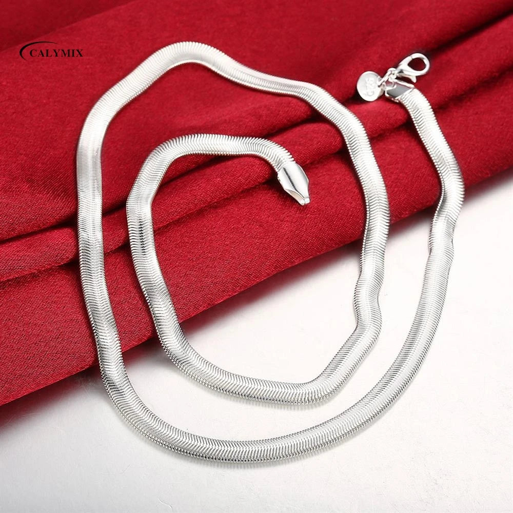 NEW 1MM 925 Sterling Silver Chain Fashion Sliver Necklace High Quality Snake Chain For Men And Women