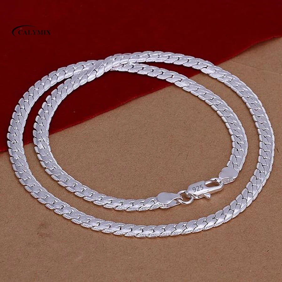 NEW 1MM 925 Sterling Silver Chain Fashion Sliver Necklace High Quality Snake Chain For Men And Women