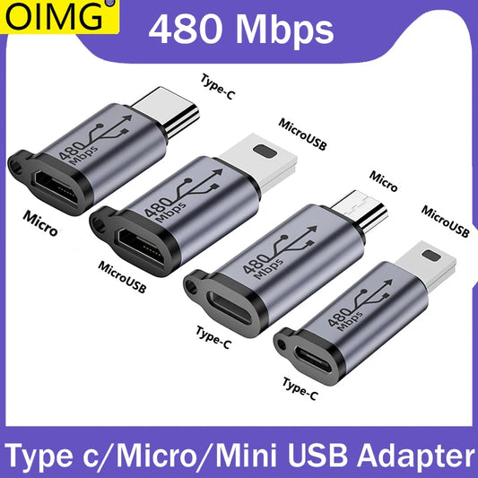 USB C Adapter Type C Female to Micro to Mini USB Male Converter iPhone14 13 Xiaomi Samsung ios Male Charger Adapter