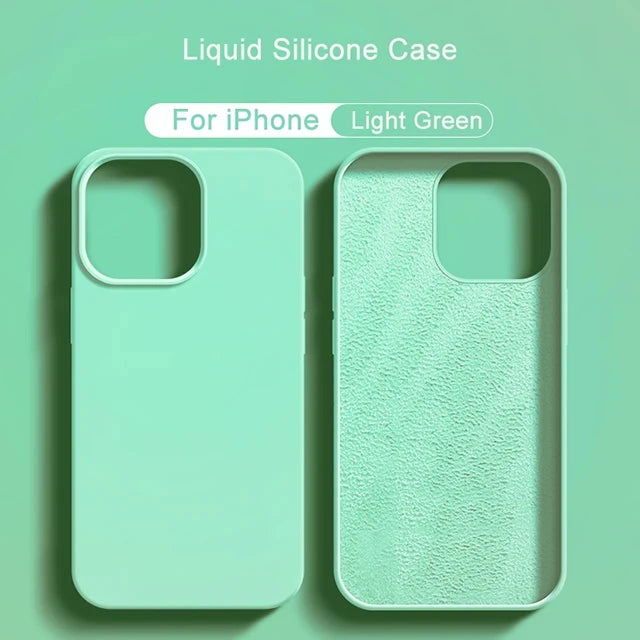 Original Liquid Silicone Case For Apple iPhone 16 14 13 12 11 15 Pro Max Plus Official Case Shockproof Cover Phone Accessories
